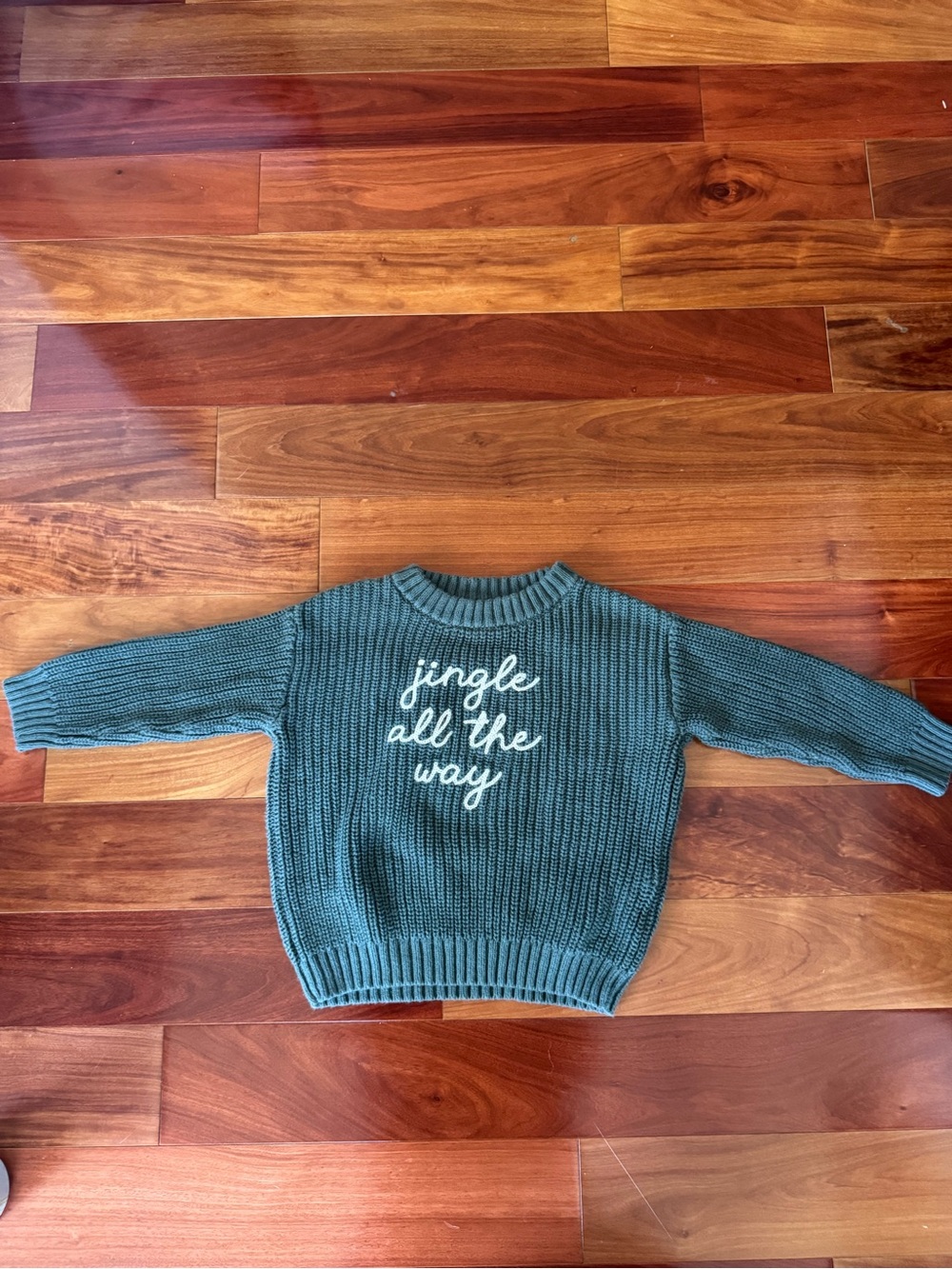 Jingle All The Way Green Knit Sweater - kids